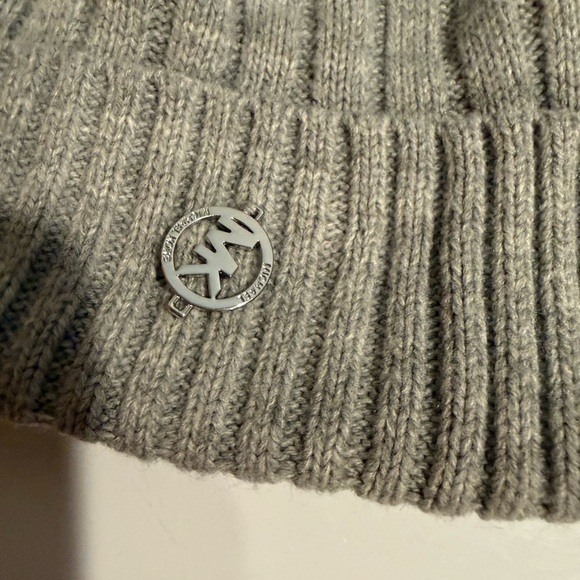 Michael Kors Gray Winter Pom Pom Hat - Picture 3 of 5
